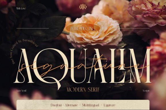 Aqualim Signature: Where Classic Serif Meets Script Elegance