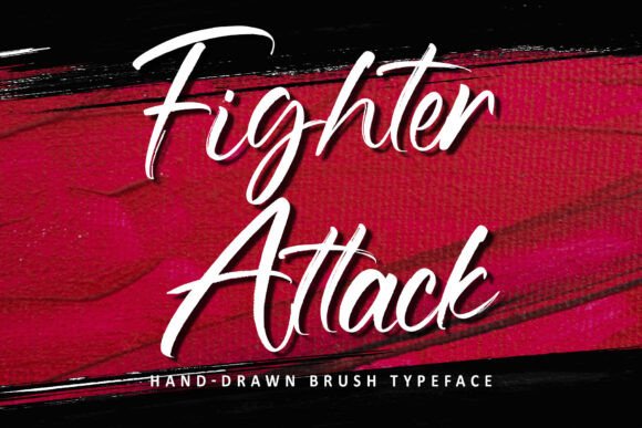 Unleash Raw Power: The Fighter Attack Brush Typeface