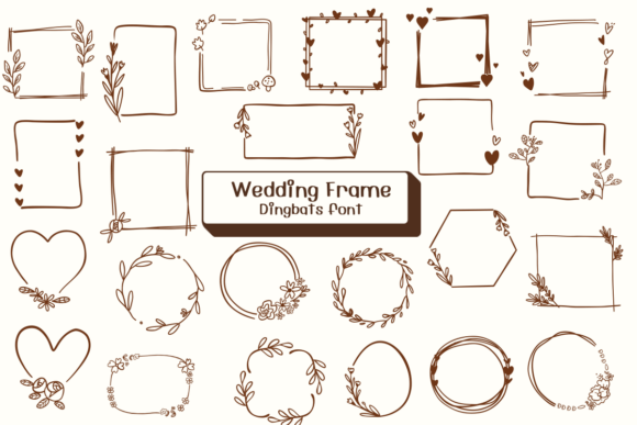 Wedding Frame: Hand-Drawn Florals for Elegant Design Projects